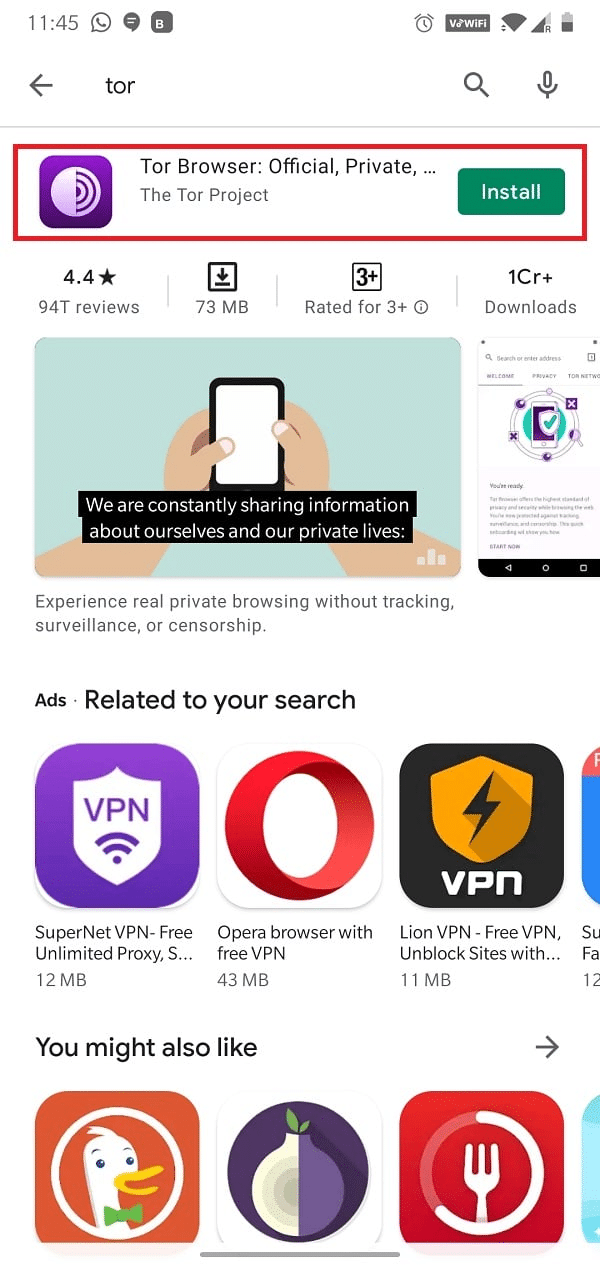 Search for Tor on the search bar given at the top of the screen and tap on Install. How to Access Blocked Sites on Android