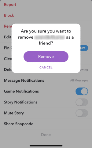 Search for the affected person and remove him/her from the list | Fix Snapchat Not Loading Snaps