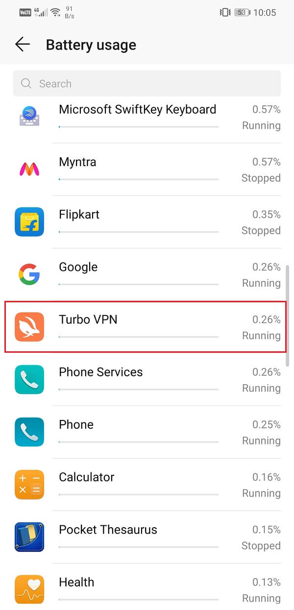 Search for your VPN app and tap on it