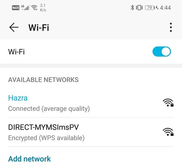 See all the available Wi-Fi networks