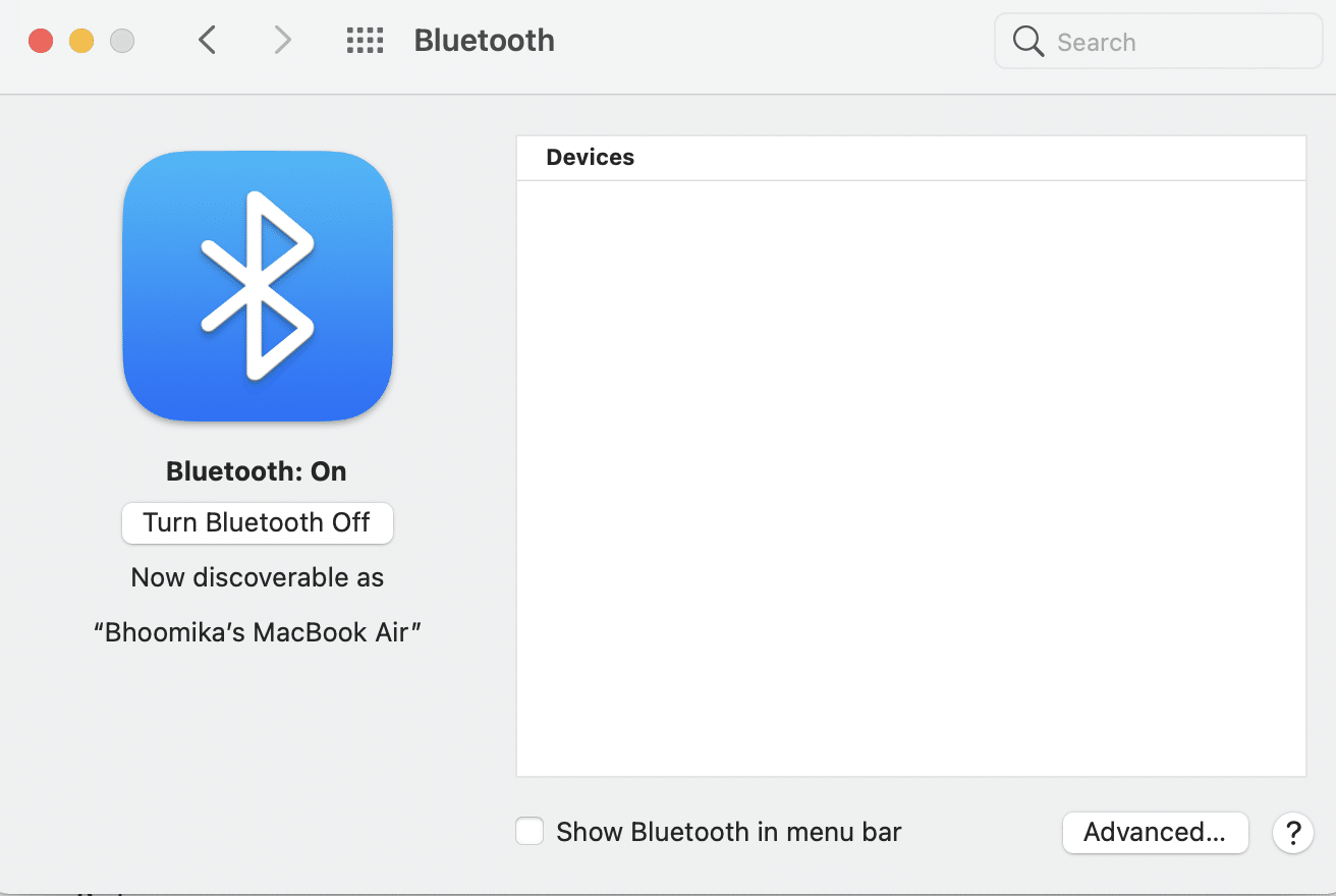 Select Bluetooth and click on Turn Off