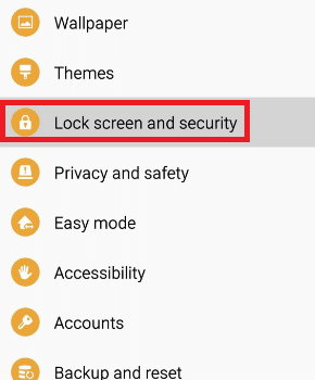Select Lock screen and security