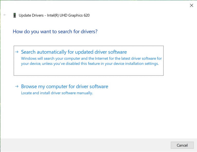 Select Search automatically for updated driver software | Windows 10 Brightness Settings Not Working [SOLVED]