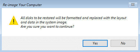 Select Yes to continue this will format the drive