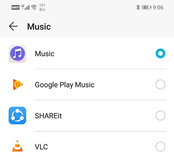 Select whichever app you prefer from the given list of apps