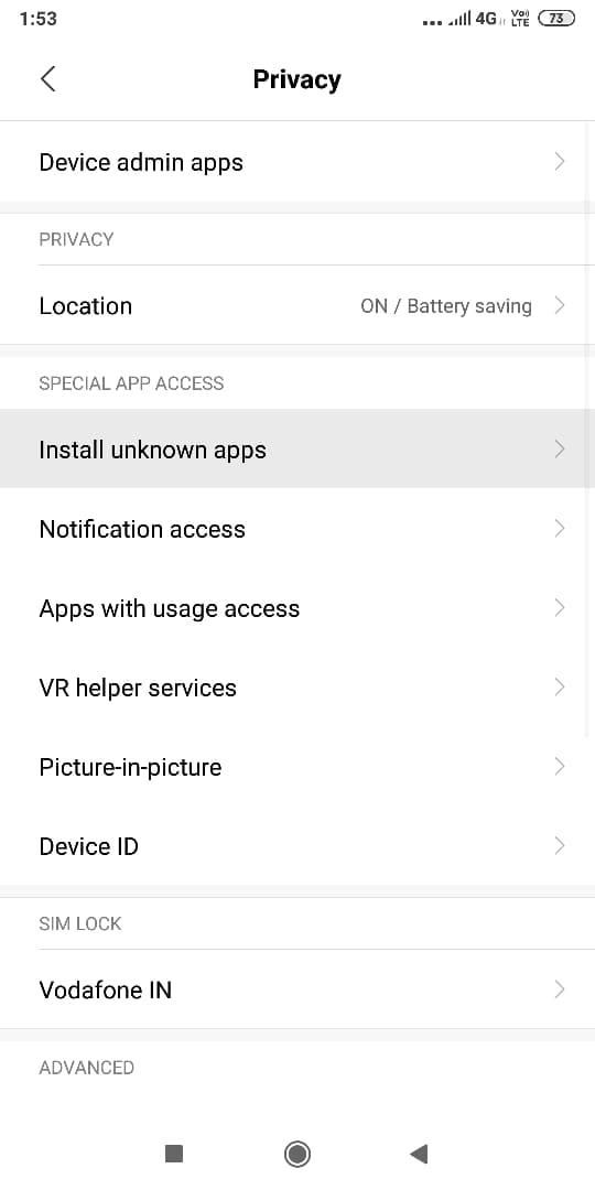 Select ‘Install unknown apps’