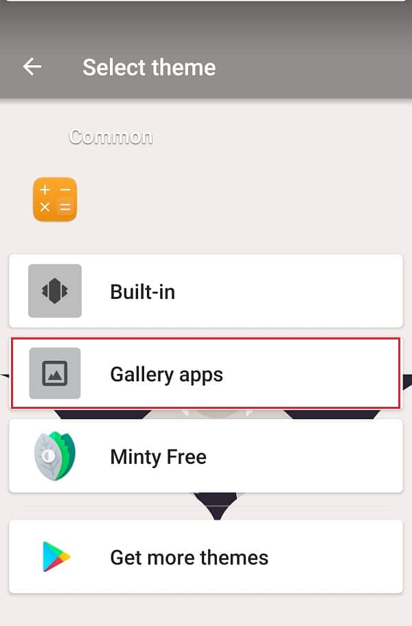 Set a custom image by clicking on the Gallery apps option