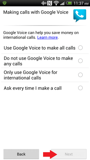 Set up your voice mail and click on the Next button to begin the process
