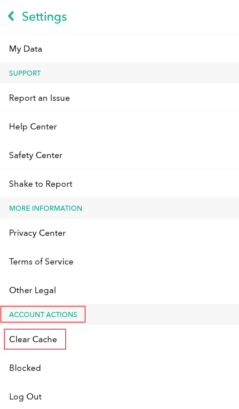 Snapchat Settings Clear Cache. why won't Snapchat download snaps