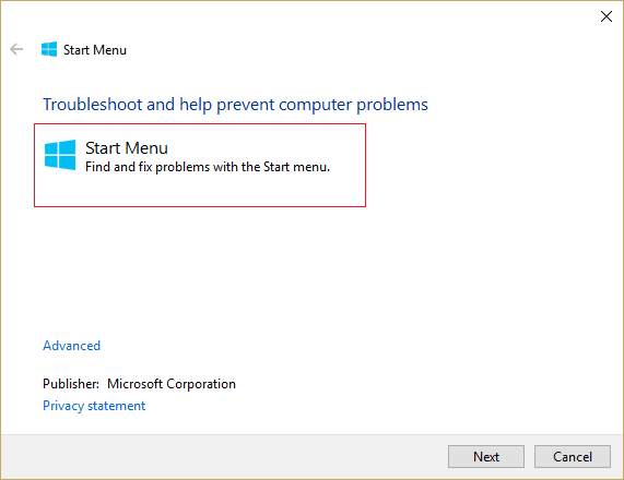 Устранение неполадок меню «Пуск» | Исправить меню «Пуск», не работающее в Windows 10