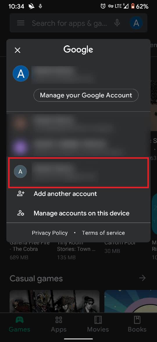 Switch to a different Google account to better mask your location | How to Download Android Apps Not Available in Your Country