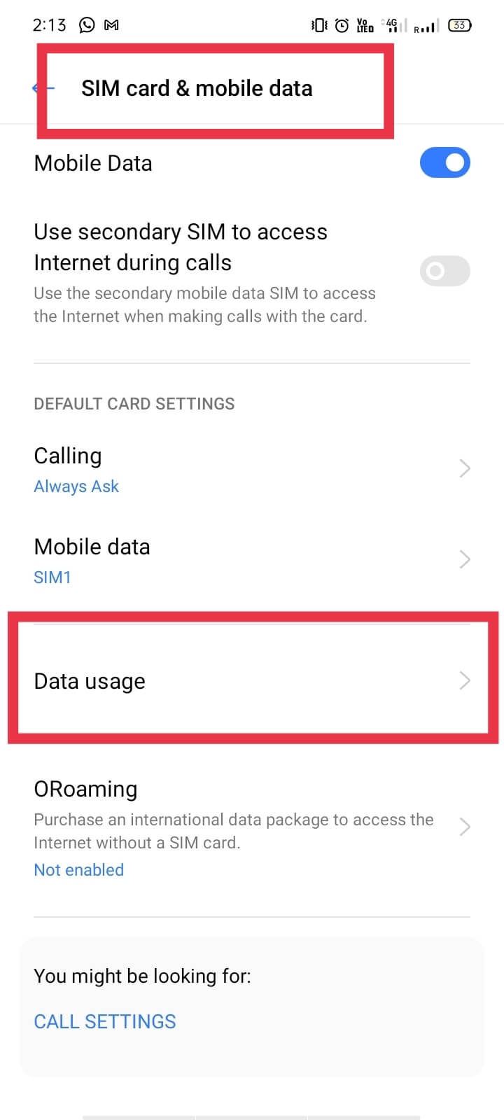 Tap Data usage. | How to Send MMS over Wi-Fi