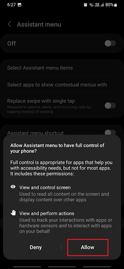 Tap on Allow from the popup