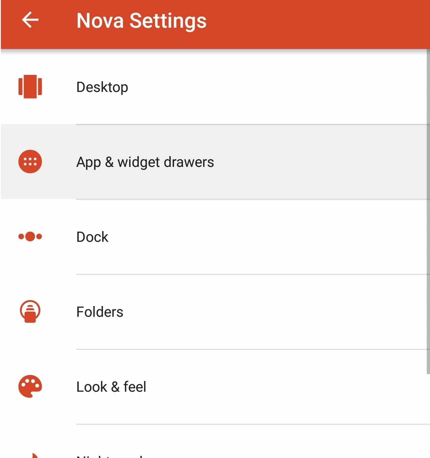 Tap on App and widget drawers under Nova Settings