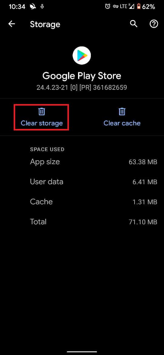 Tap on Clear data or Clear storage