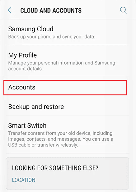 Tap on Cloud and account - Accounts
