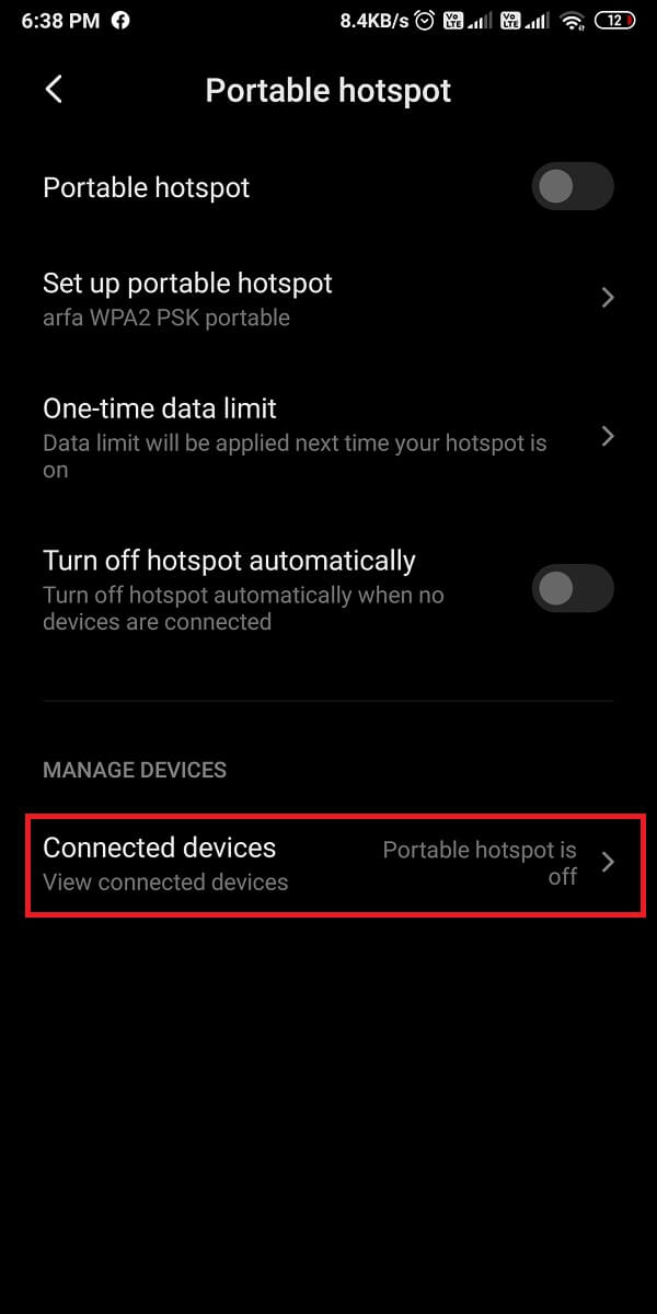 Tap on Connected devices. | Fix Mobile Hotspot not working on Android