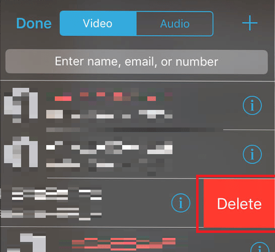 Tap on Delete | How Do You Delete a Group on FaceTime