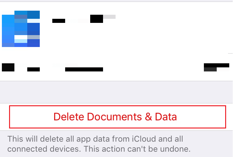 Tap on Delete Documents & Data