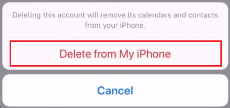 Tap on Delete from My iPhone to confirm the deletion