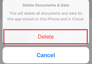 Tap on Delete from the popup to confirm the action
