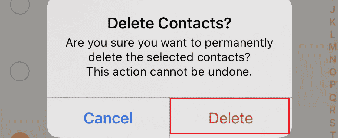 Tap on Delete in the pop-up to confirm the deletion