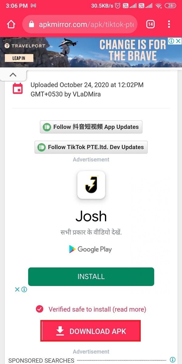 Tap on Download APK. How to get Chinese TikTok on iOS and Android