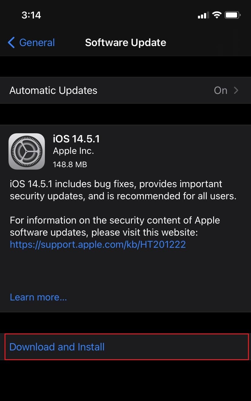 Tap on Download and Install to upgrade to the latest iOS version. Fix Invalid Response Received iTunes