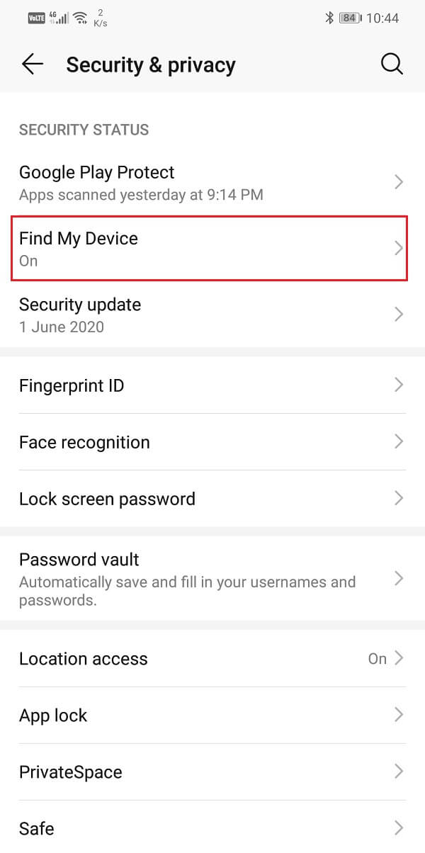 Tap on Find My Device option | How to Find or Track your Stolen Android Phone