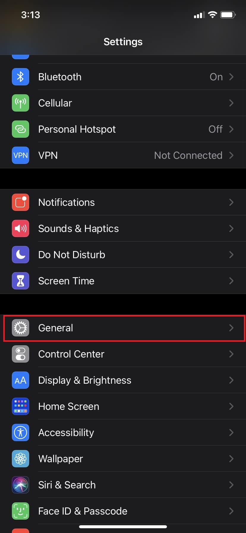 Tap on General | iPhone not charging when plugged in 