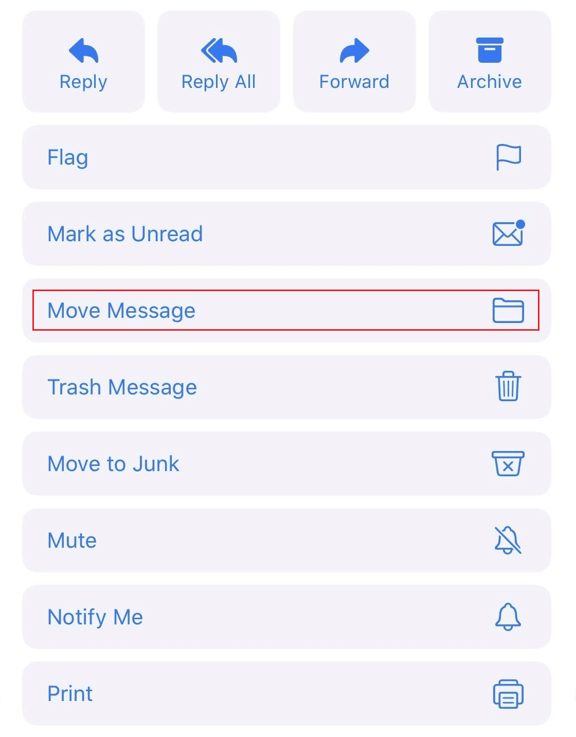 Tap on More - Move Message