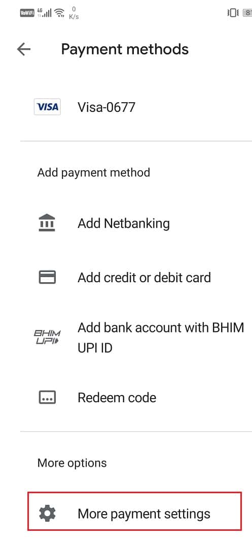 Tap on More payment settings
