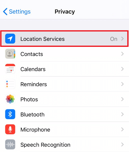 Tap on Privacy - Location Services and turn it off