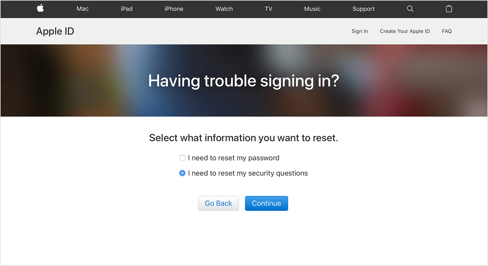 Tap on Reset Security Questions. How to Reset Apple ID Security Questions