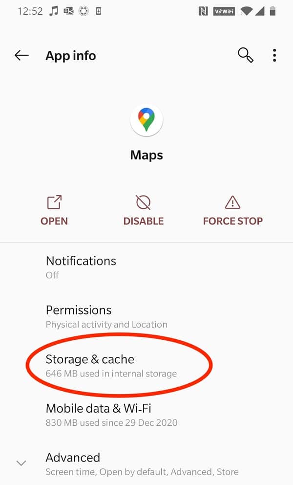 Tap on Storage & Cache | How to Fix slow Google Maps