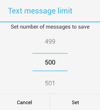 Tap on Text message limit & the below screen will appear