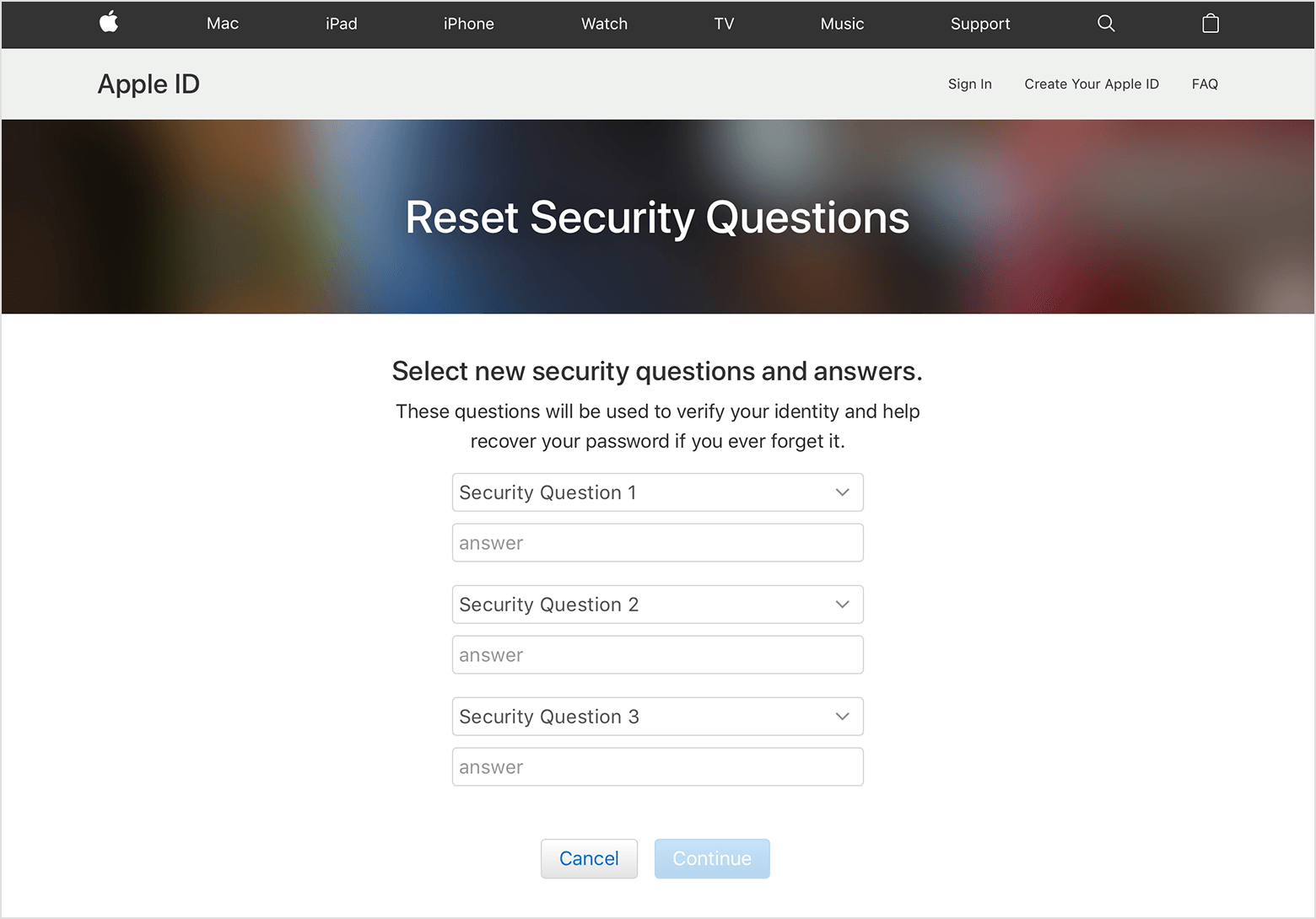 Tap on Update to save the changes. Apple cannot reset security questions