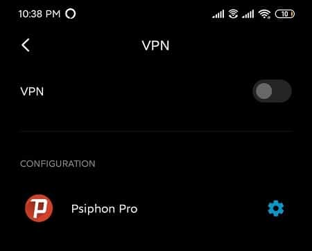 Tap on VPN to turn it “off”