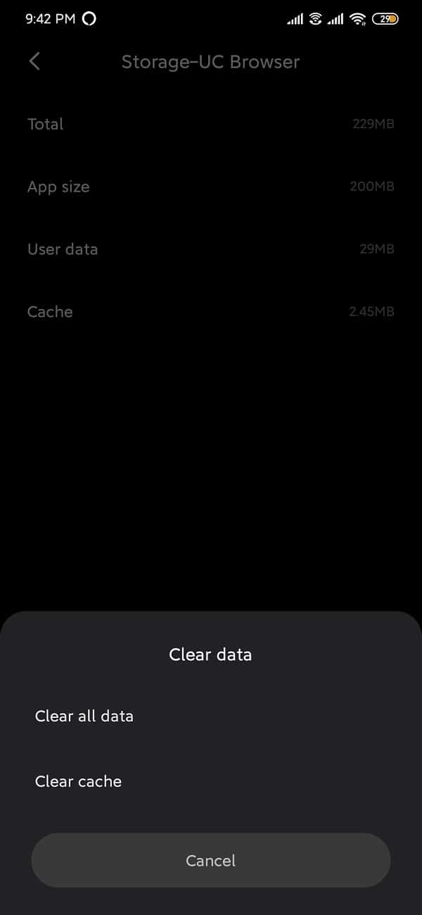 Tap on clear cache | Fix UC Browser Common Issues