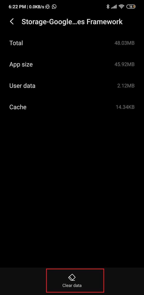 Tap on clear data, and the cache and data files will be deleted