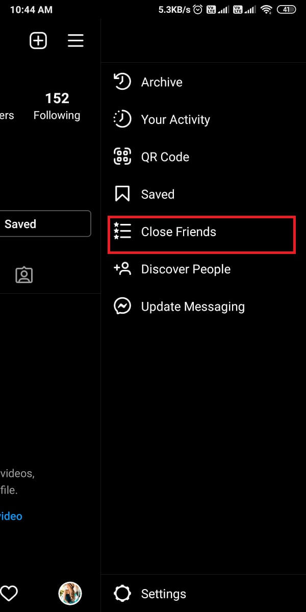 Tap on close friends. | How to Hide Instagram Story from everyone except one person