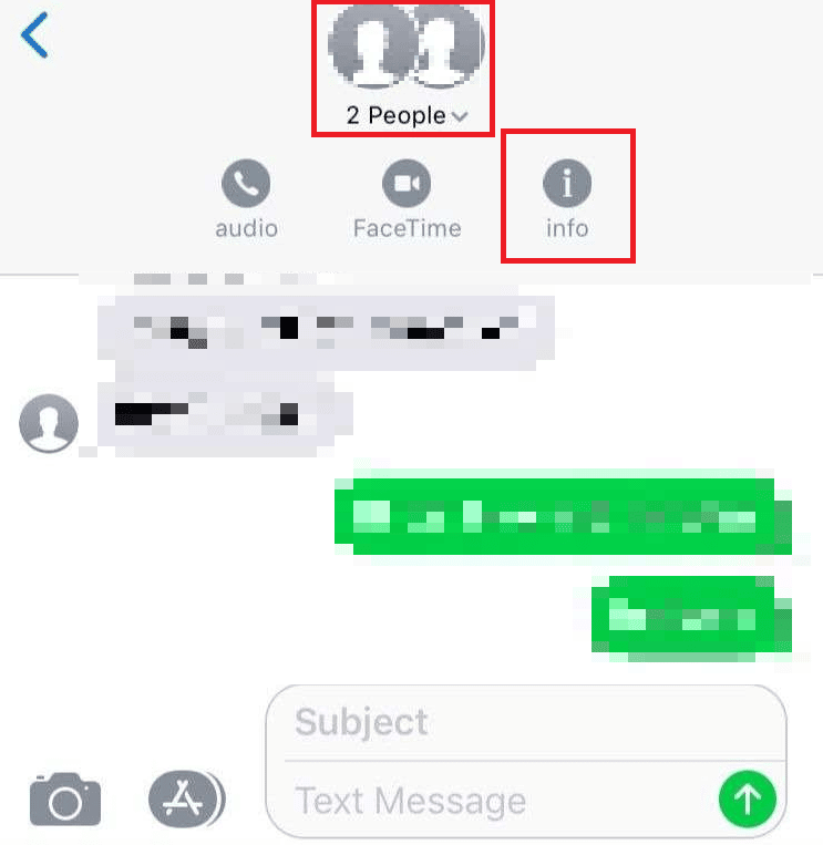 Tap on group name - info icon