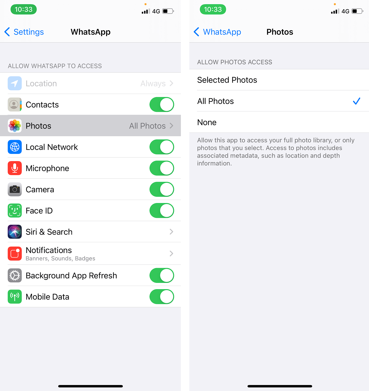 Tap on photos and select the 'All Photos' option