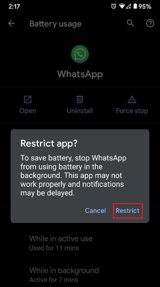 Tap on restrict to complete the process. | How to Fix Slow Charging on Android