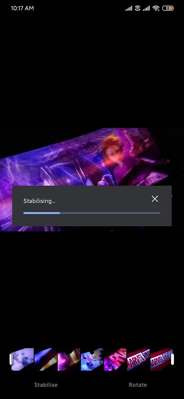 Tap on stabilize and the size of the video that you wish to stabilise | How to Edit Videos in Google Photos for Android