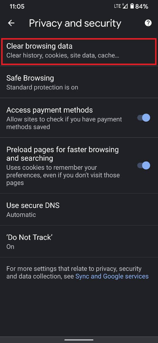 Tap on the Clear browsing data | How to Reset Google Chrome on Android Smartphones