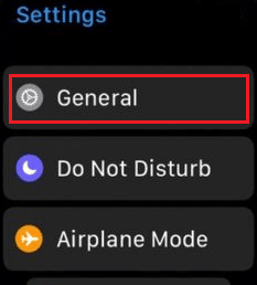 Tap on the General option | restore Apple Watch to factory settings