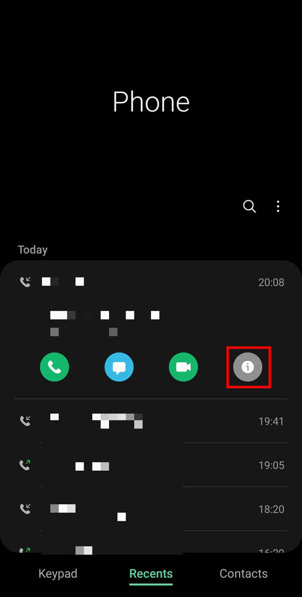 Tap on the Information icon from the available options. 