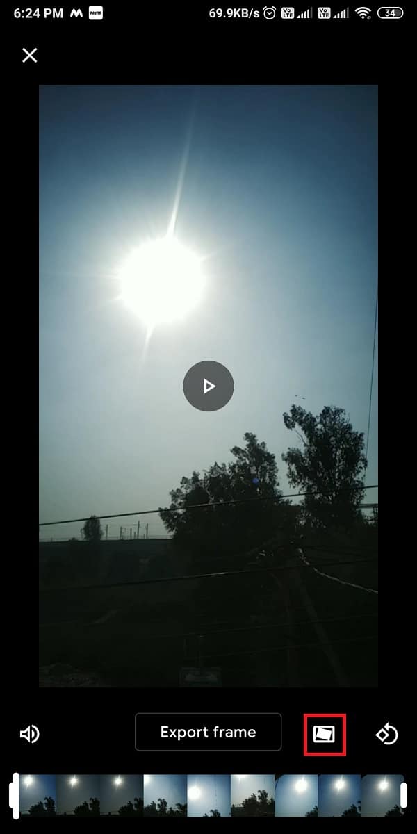Tap on the Stabilize icon right next to the Export frame.  | How To Stabilize Videos On Android Phone?