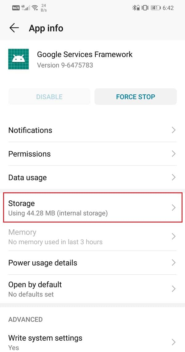Tap on the Storage option | Enable or Disable Google Feed on Android